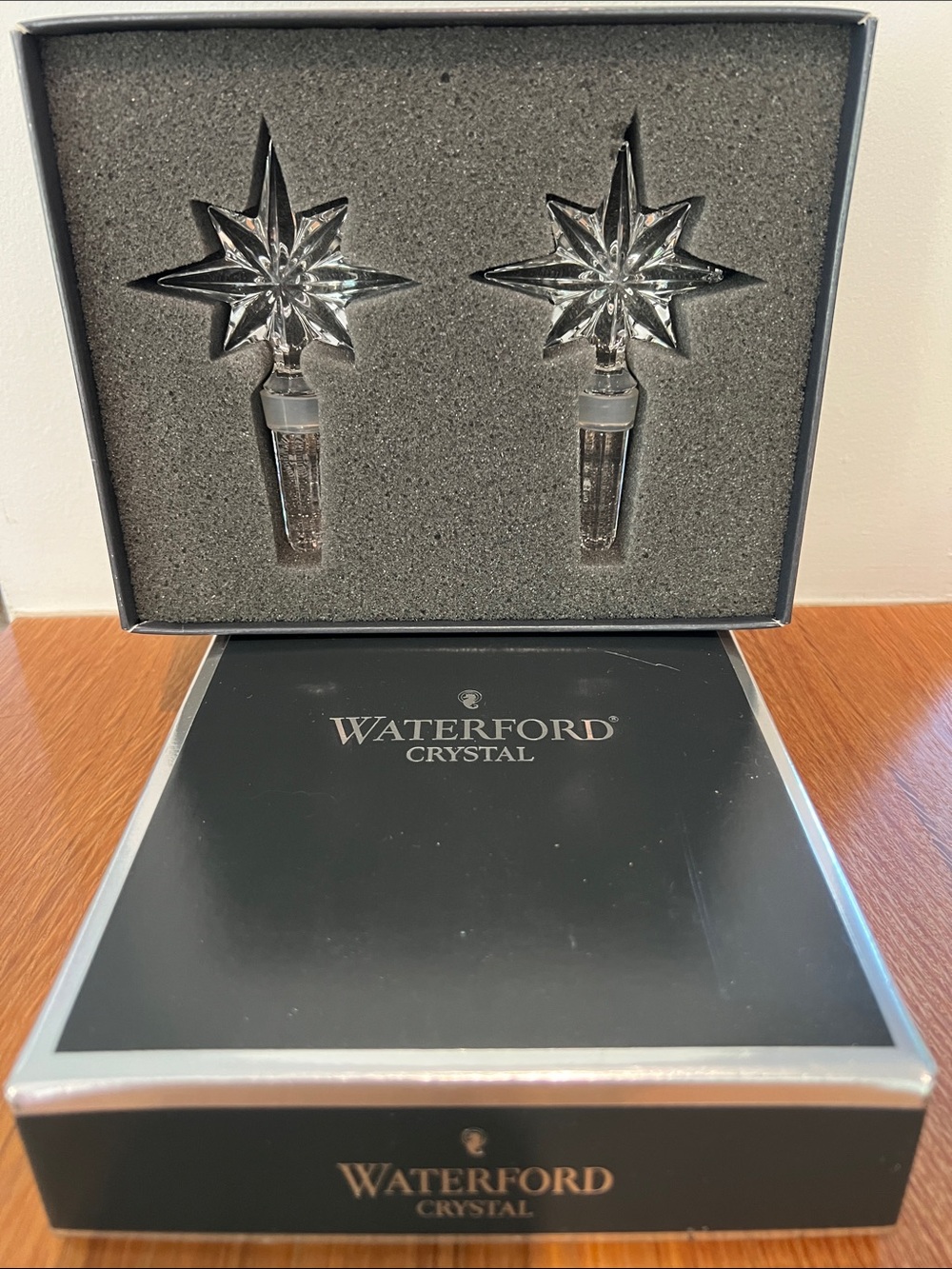 Waterford Clear Crystal Star Bottle Stoppers – Set of Two